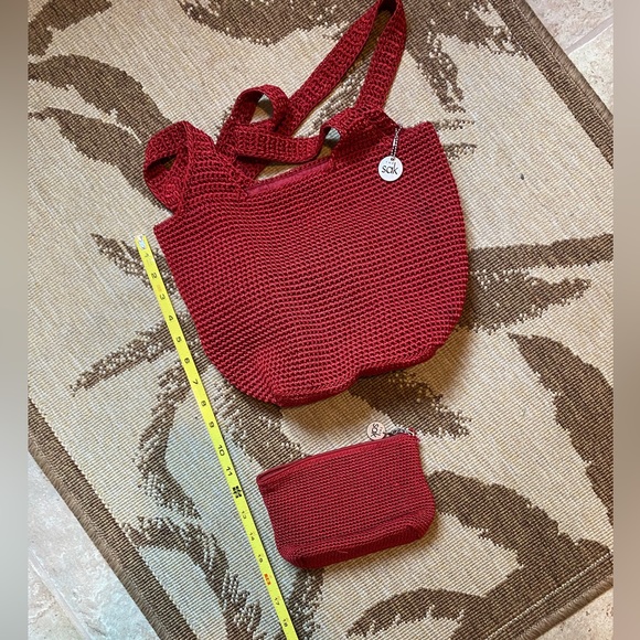 Deep Red ‘The Sak’ Crochet Shoulder Bag Set - Picture 12 of 13